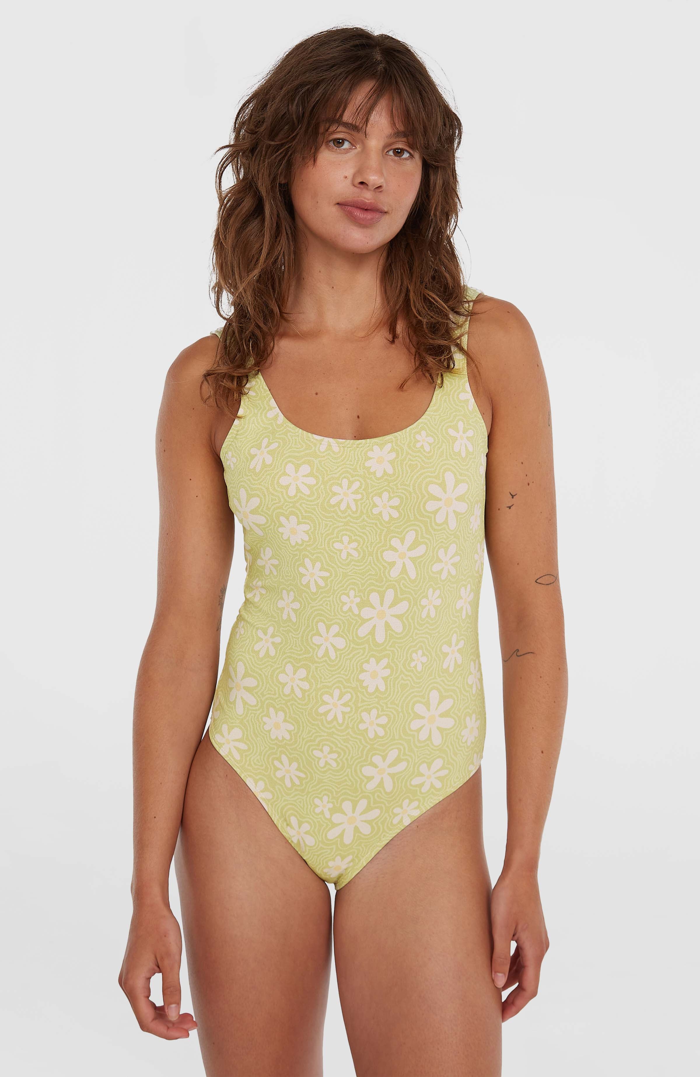 Beach Vintage Swimsuit Green Daisyline