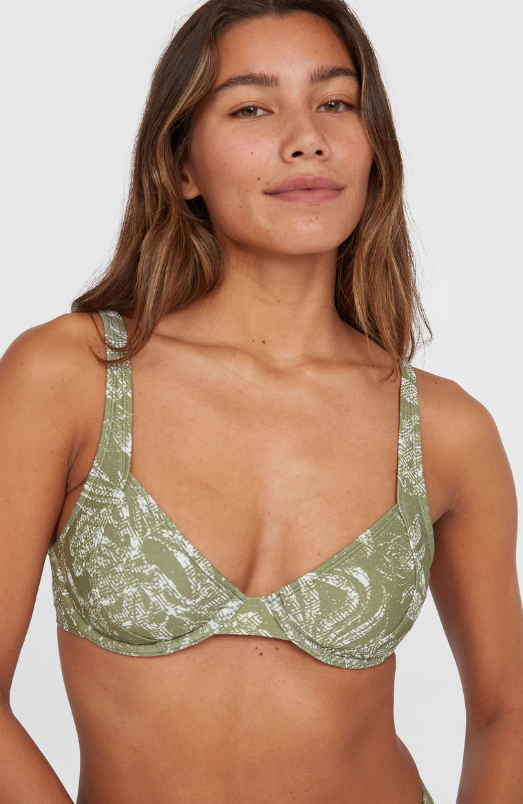 Elsie Underwire Bikini Top | Green Textured Jungle Elsie Underwire Bikini Top | Green Textured Jungle