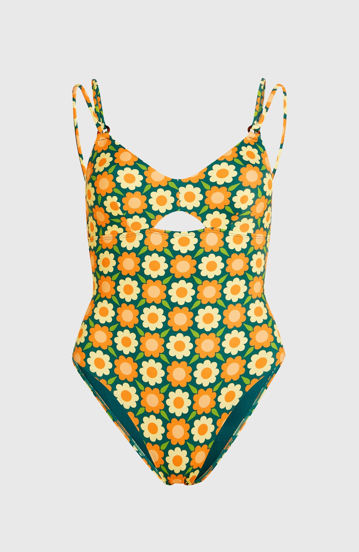 O'RIGINALS SWIMSUIT | Green Retro Flower