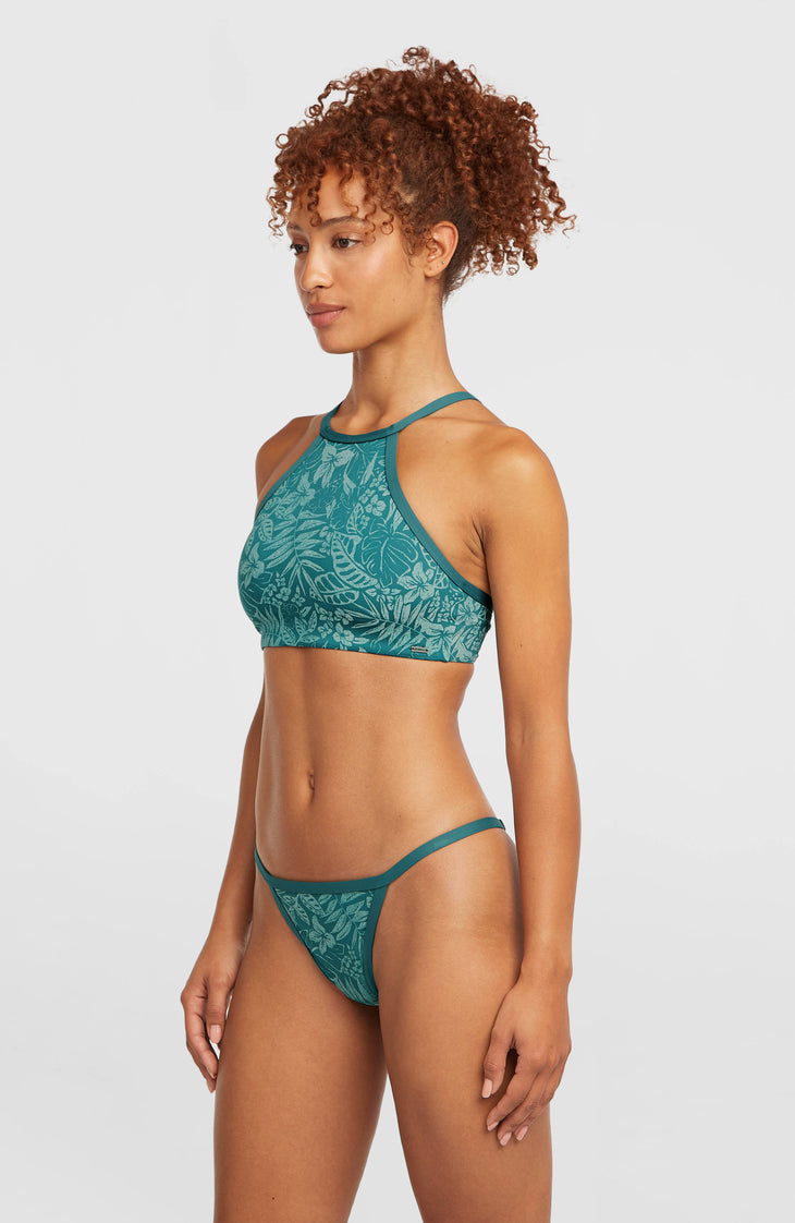 3X Faster-Drying High-Neck Bikini Set | Green Island Sky