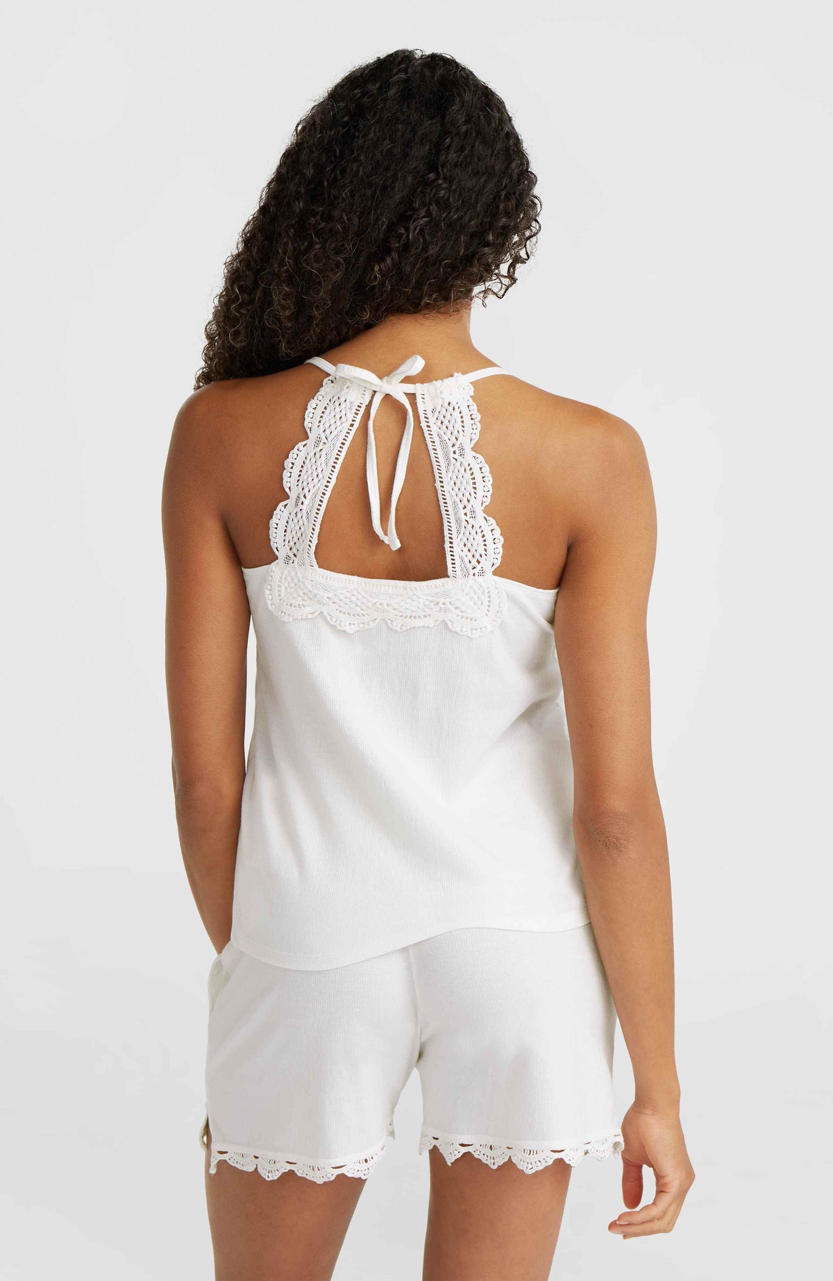 Essentials Ava Lace Tank Top | Snow White