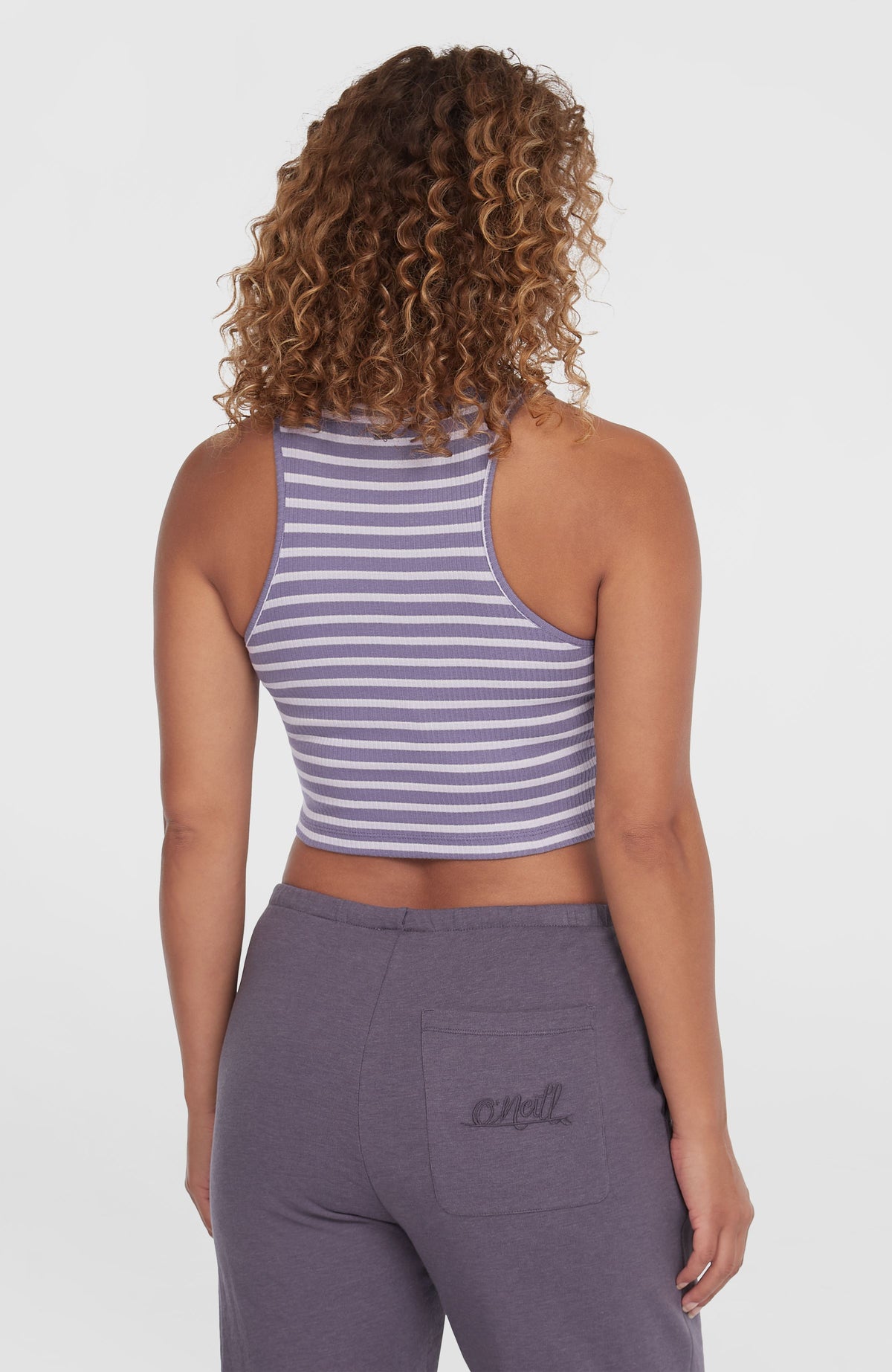 Jess Rib Tanktop | Purple Yarn Dye Stripe