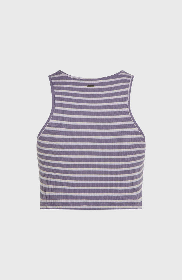 Jess Rib Tanktop | Purple Yarn Dye Stripe