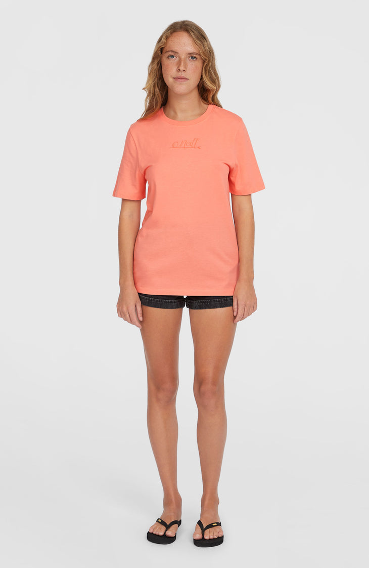 Essentials Script T-Shirt | Coral Pink