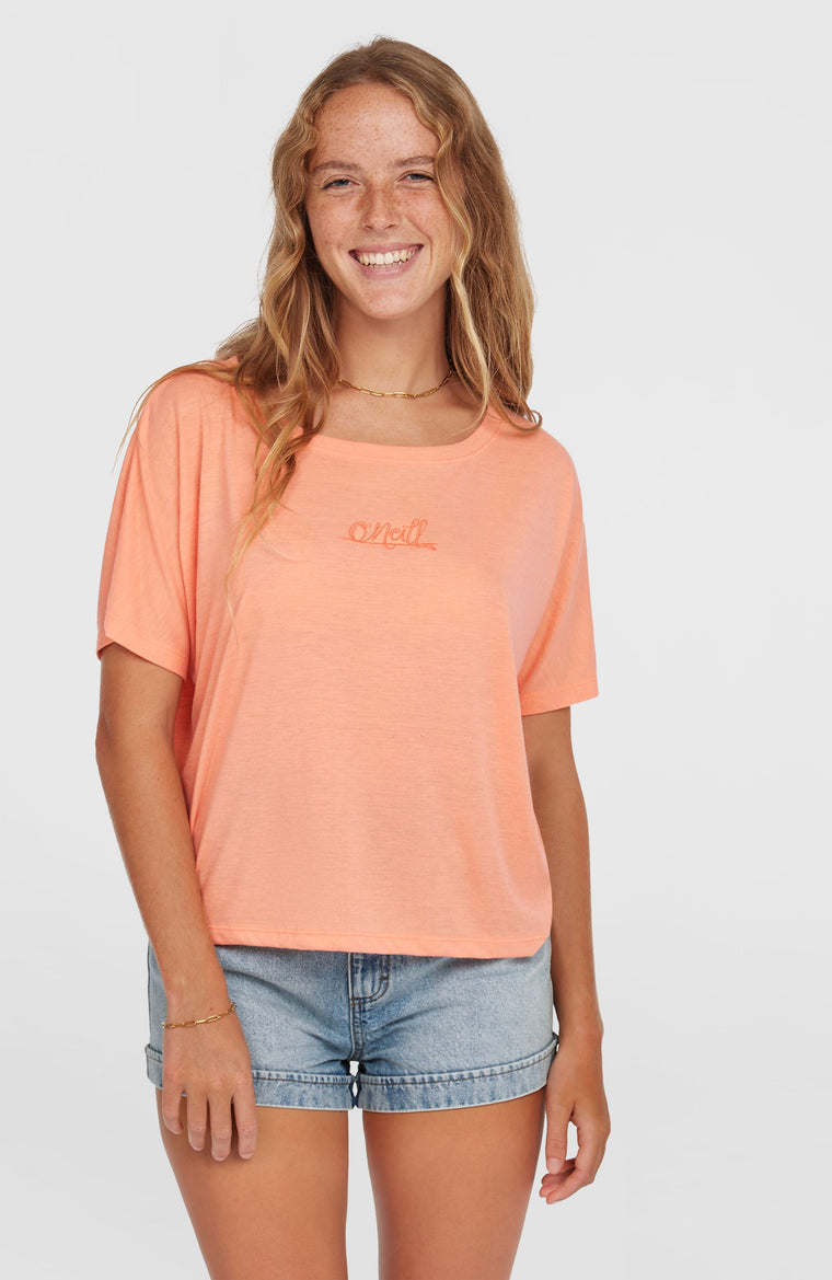 Essentials Script Drape T-Shirt | Coral Pink Essentials Script Drape T-Shirt | Coral Pink