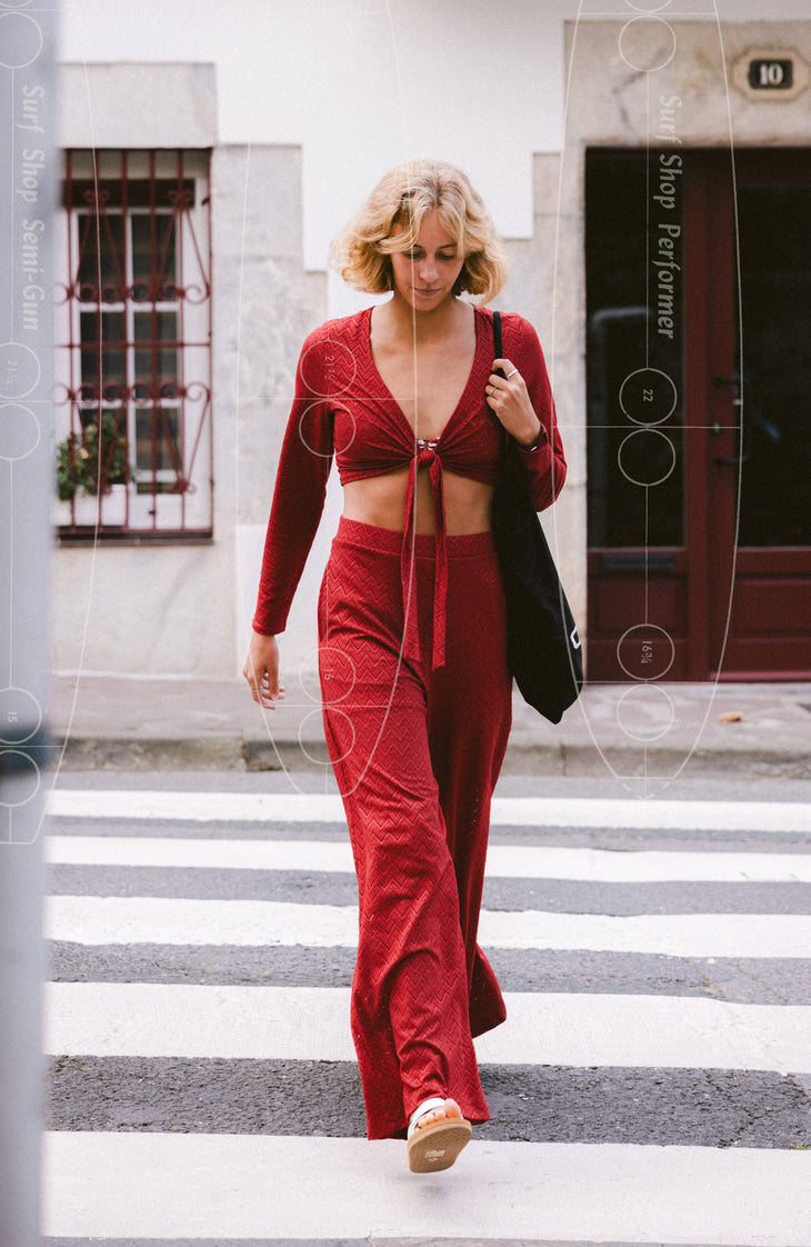 O'Riginals Knotted Long-Sleeve T-Shirt | Midnight Poppy