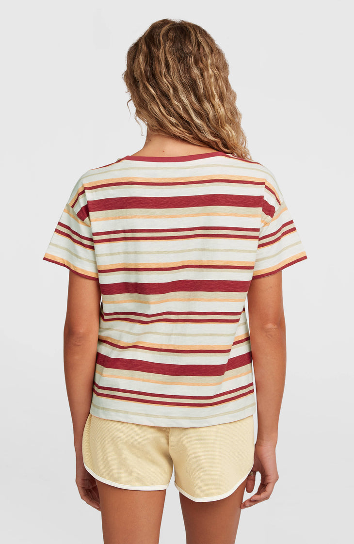 O'Riginals Boxy Stripe T-Shirt | Beige Originals tee stripe