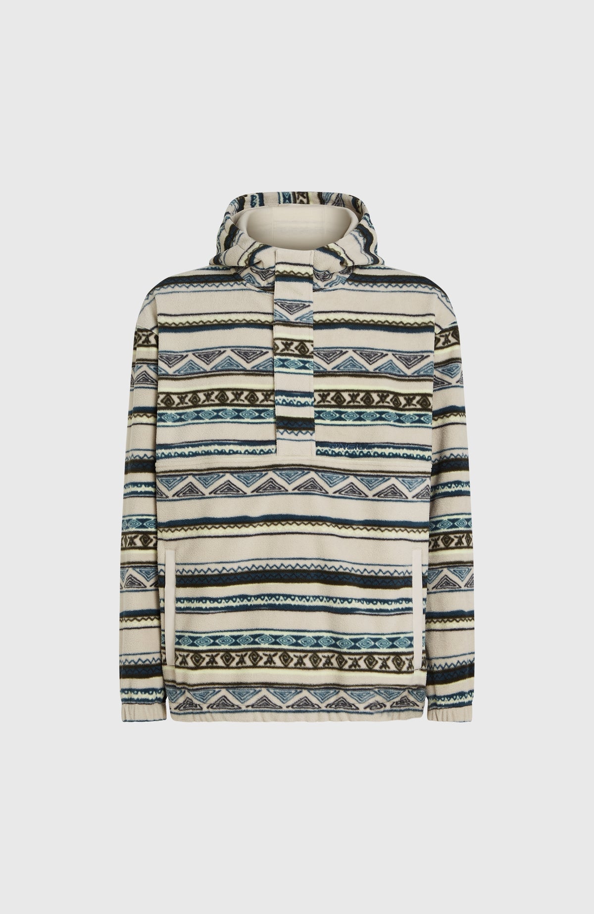 Superfleece Half-Zip Hoodie | Grey Ikat Stripe