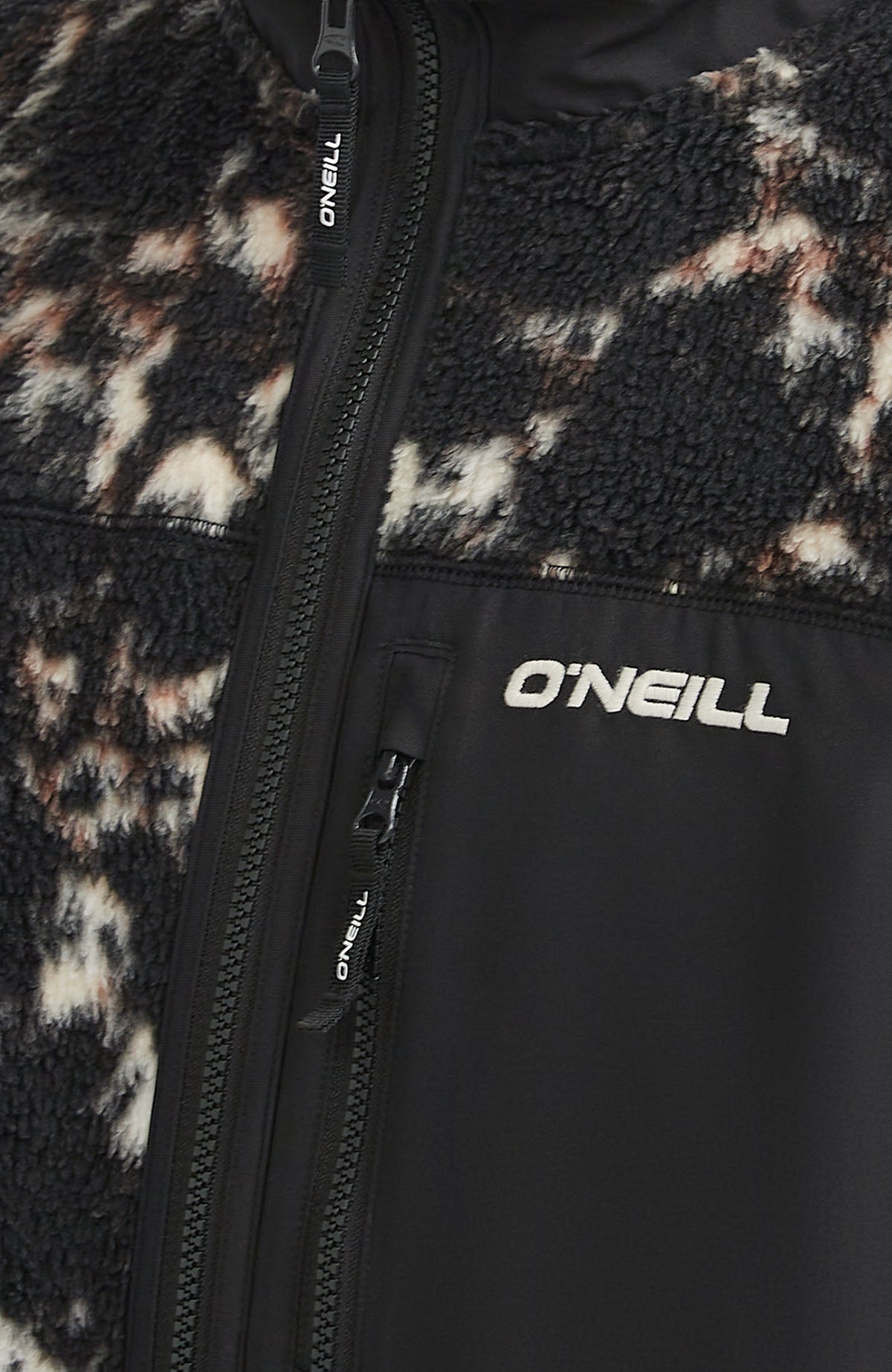 Must-Have High-Pile Full-Zip Fleece | Black/Beige Quarry