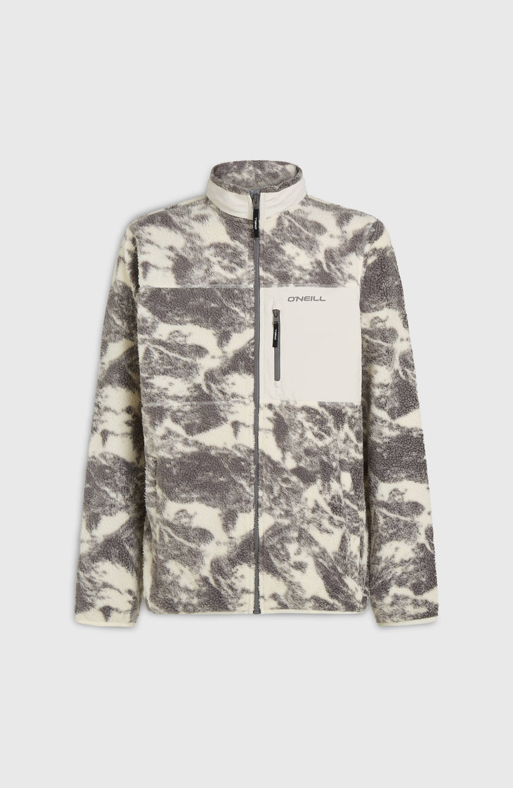 Must-Have High-Pile Full-Zip Fleece | Grey Mountain Landscape