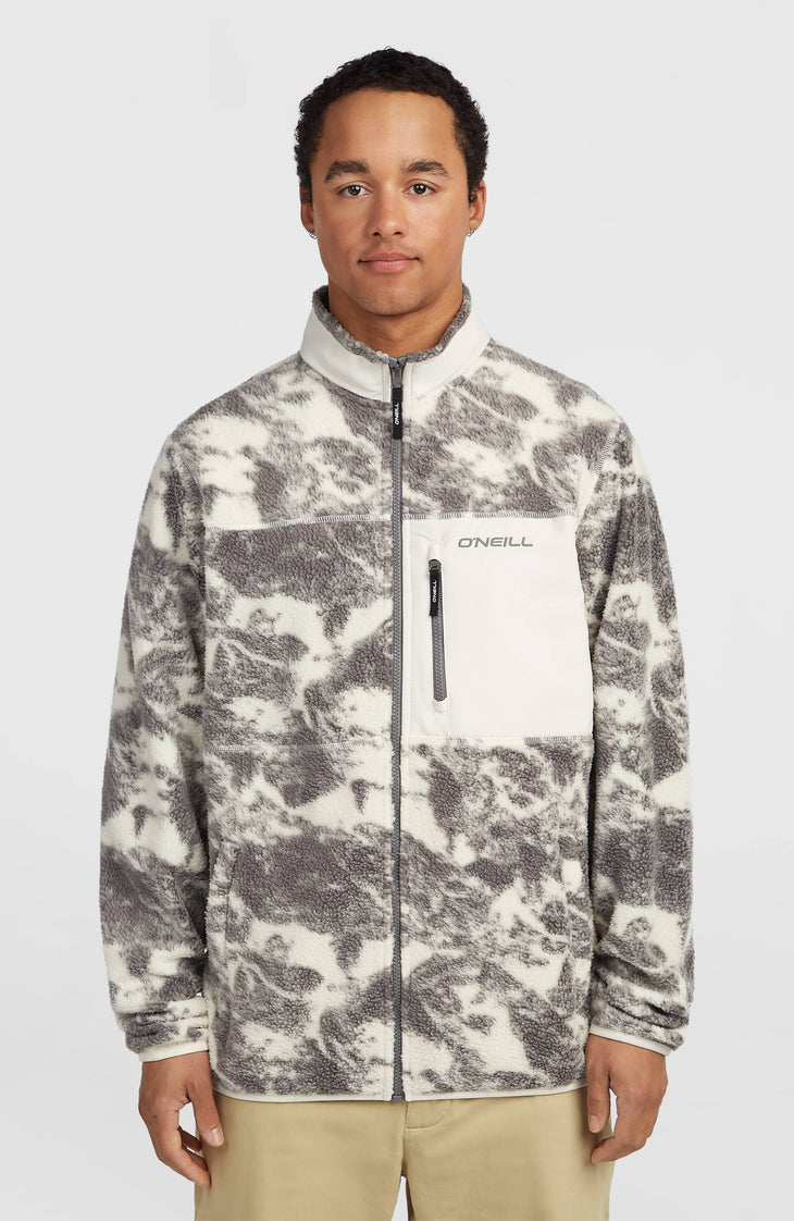 Must-Have High-Pile Full-Zip Fleece | Grey Mountain Landscape