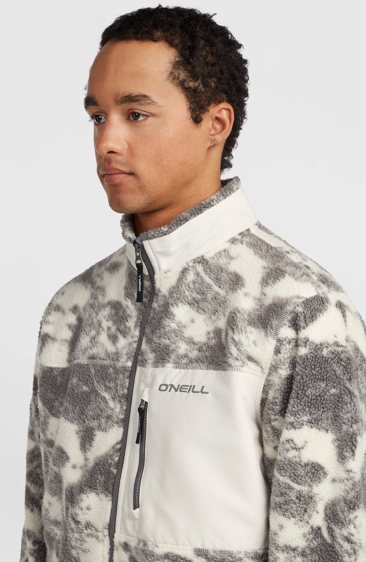 Must-Have High-Pile Full-Zip Fleece | Grey Mountain Landscape