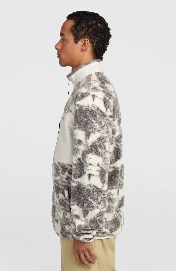 Must-Have High-Pile Full-Zip Fleece | Grey Mountain Landscape