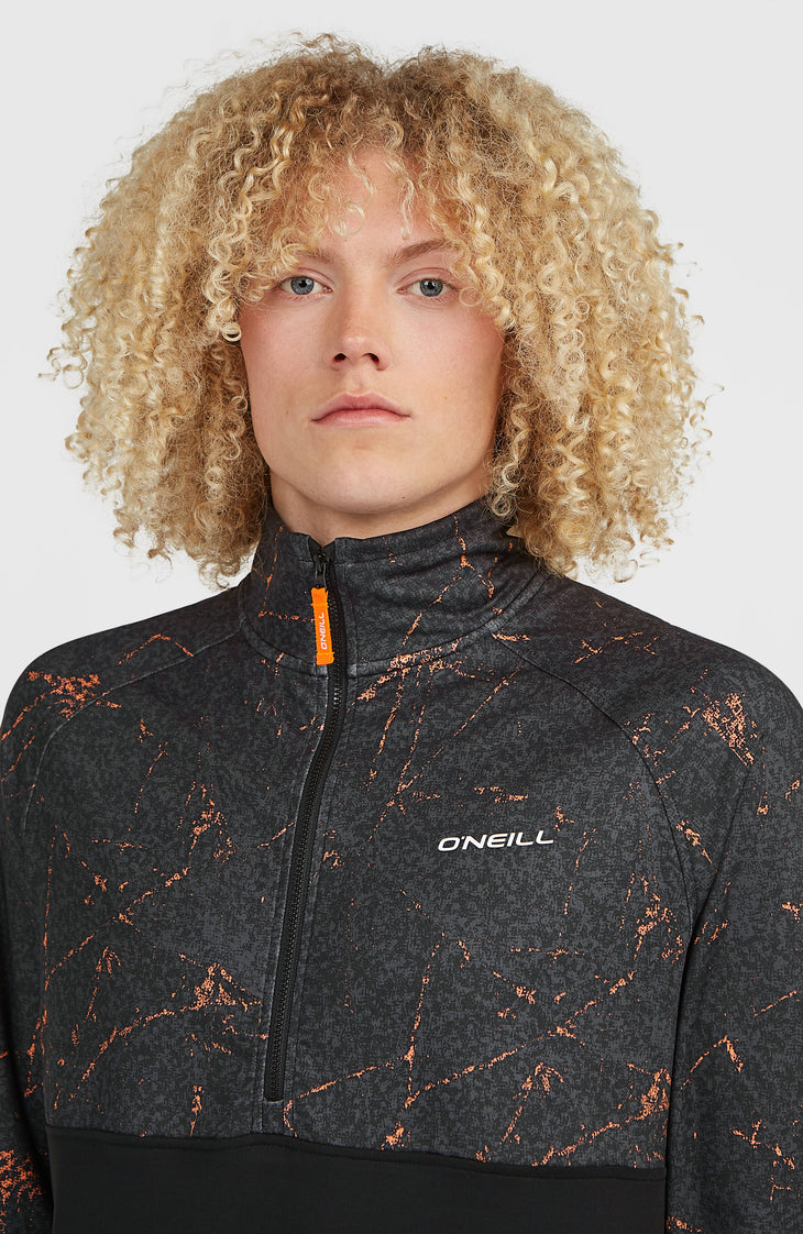 FWC'Cruz Printed Half-Zip Fleece | Black Basalt