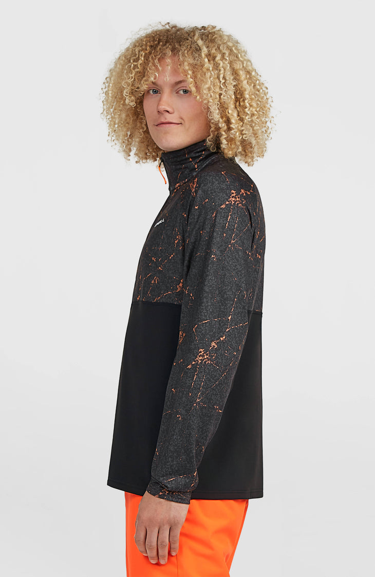 FWC'Cruz Printed Half-Zip Fleece | Black Basalt
