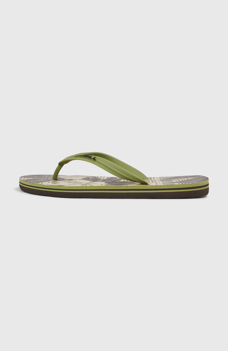 Profile Graphic Sandals | Green Dusty Flower