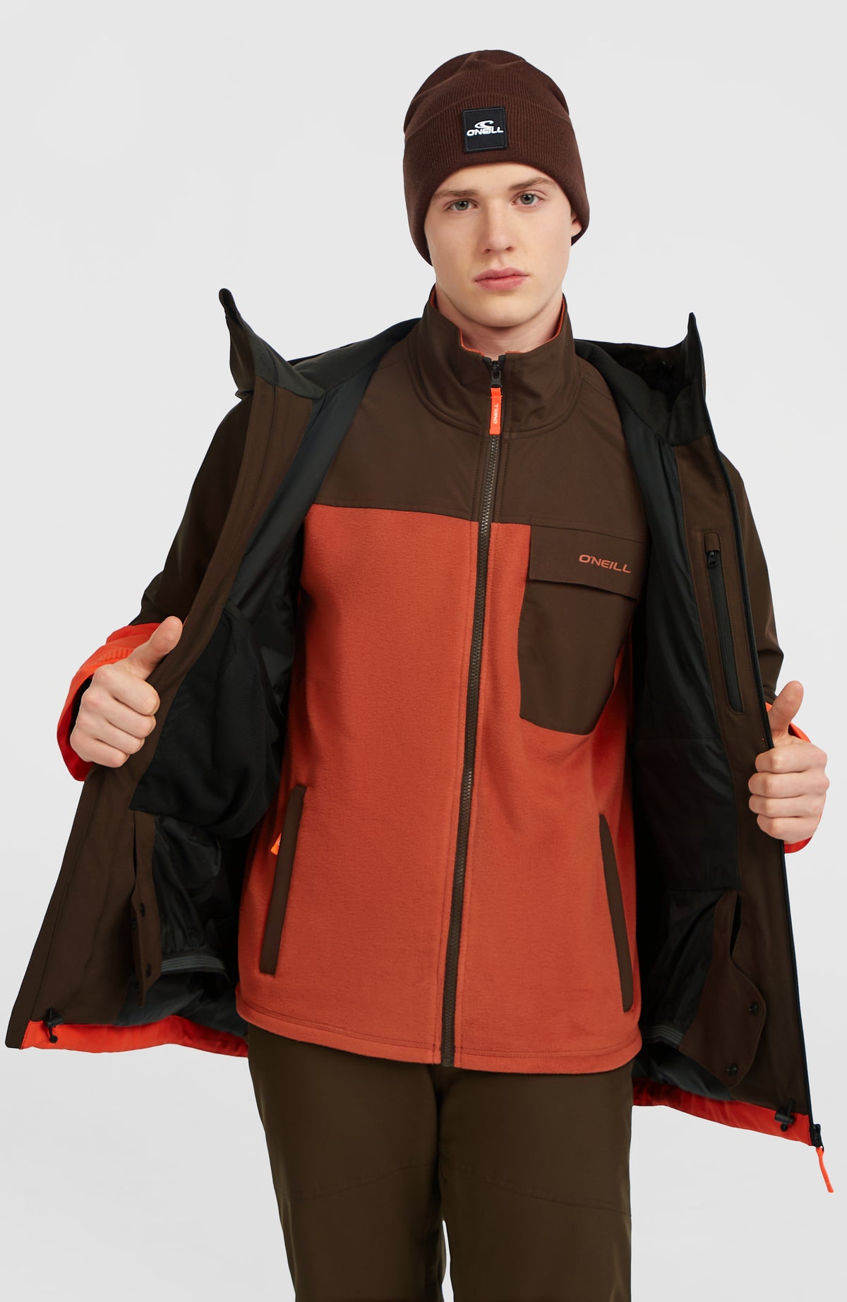 FWC'Cruz Triple Snow Jacket | Coffee Bean Colour Block