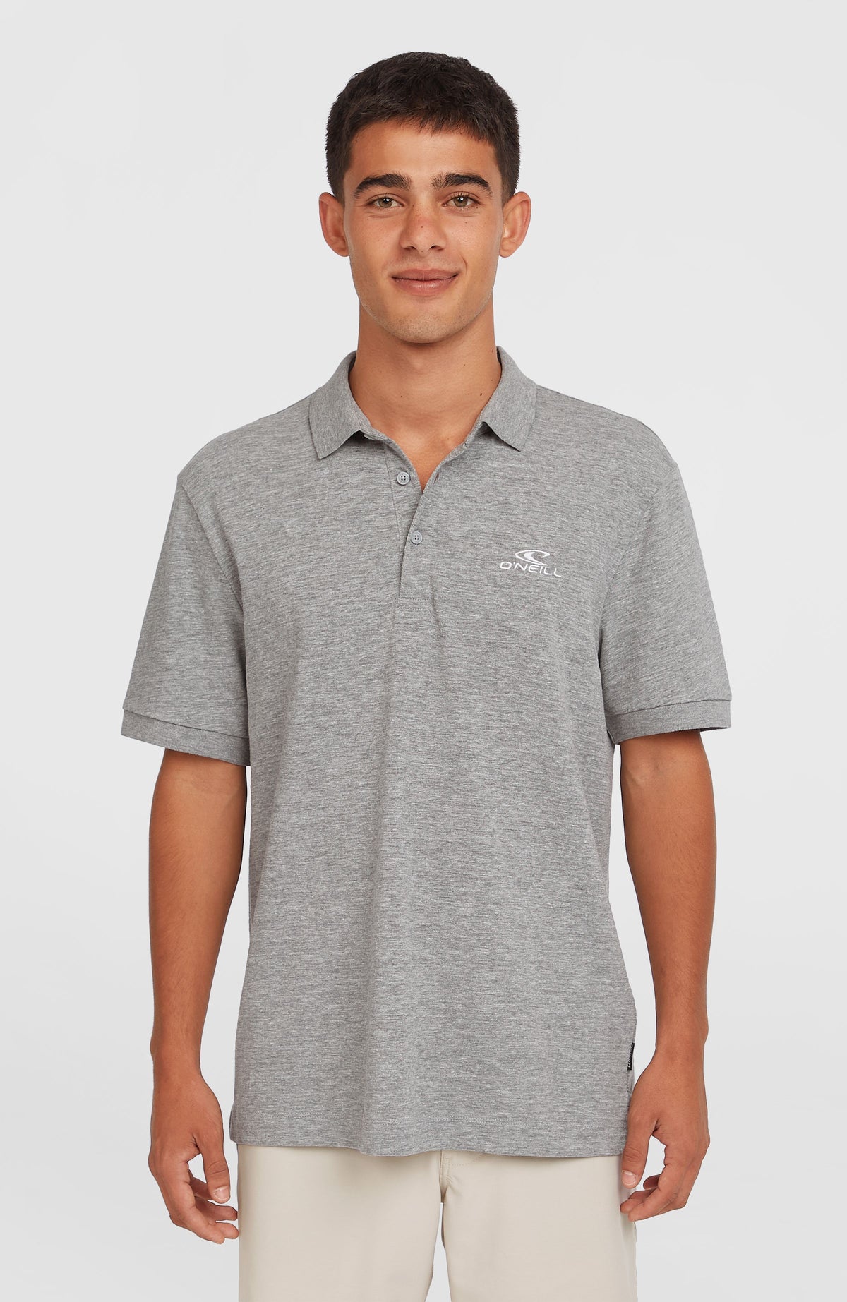 Slub Small Logo Polo | Silver Melee