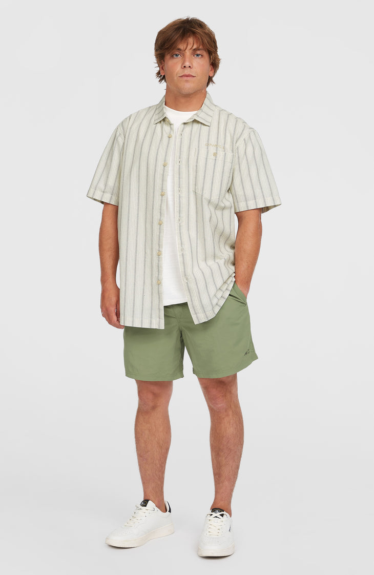 Jacquard Stripe Shirt | Beige Cali Stripe