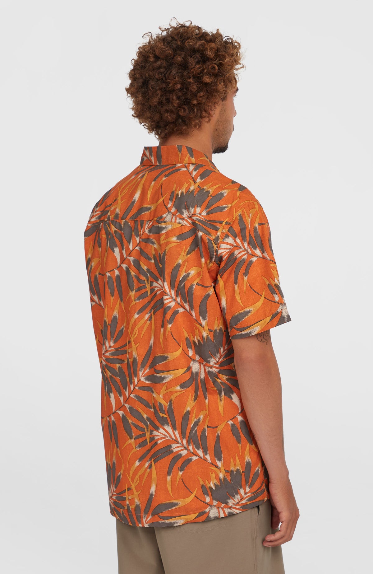 Print Shirt | Orange Dipped Leaves
