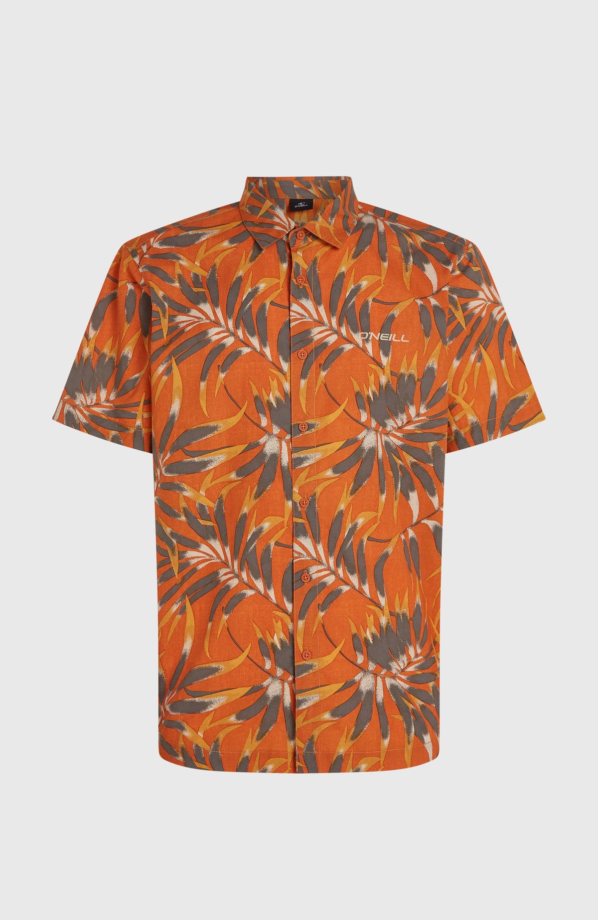 Print Shirt | Orange Dipped Leaves