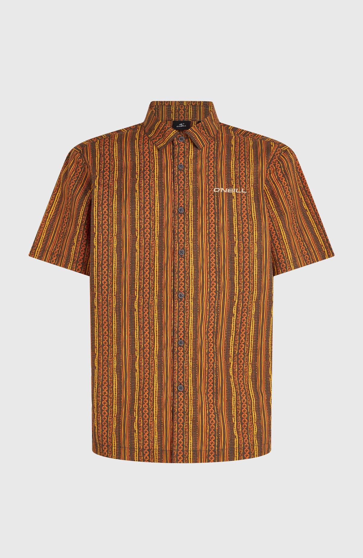 Print Shirt | Orange Pressed Lines