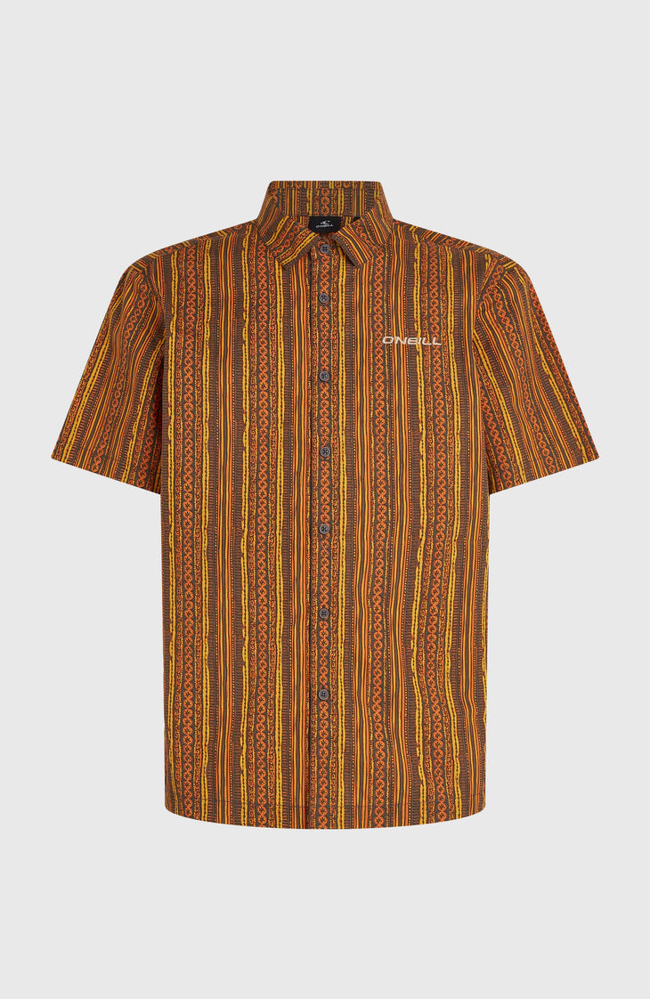 Print Shirt | Orange Pressed Lines