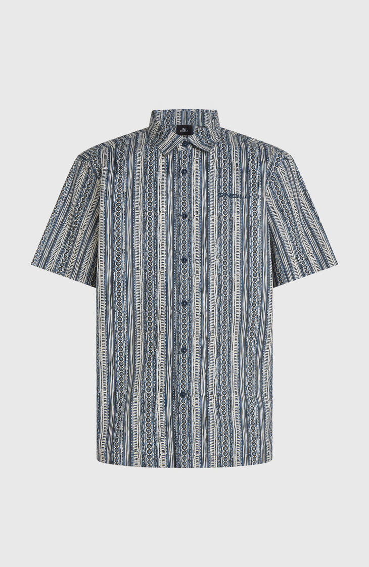 Print Shirt | Blue Pressed Lines
