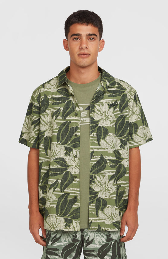 Print Shirt | Green Dusty Flower