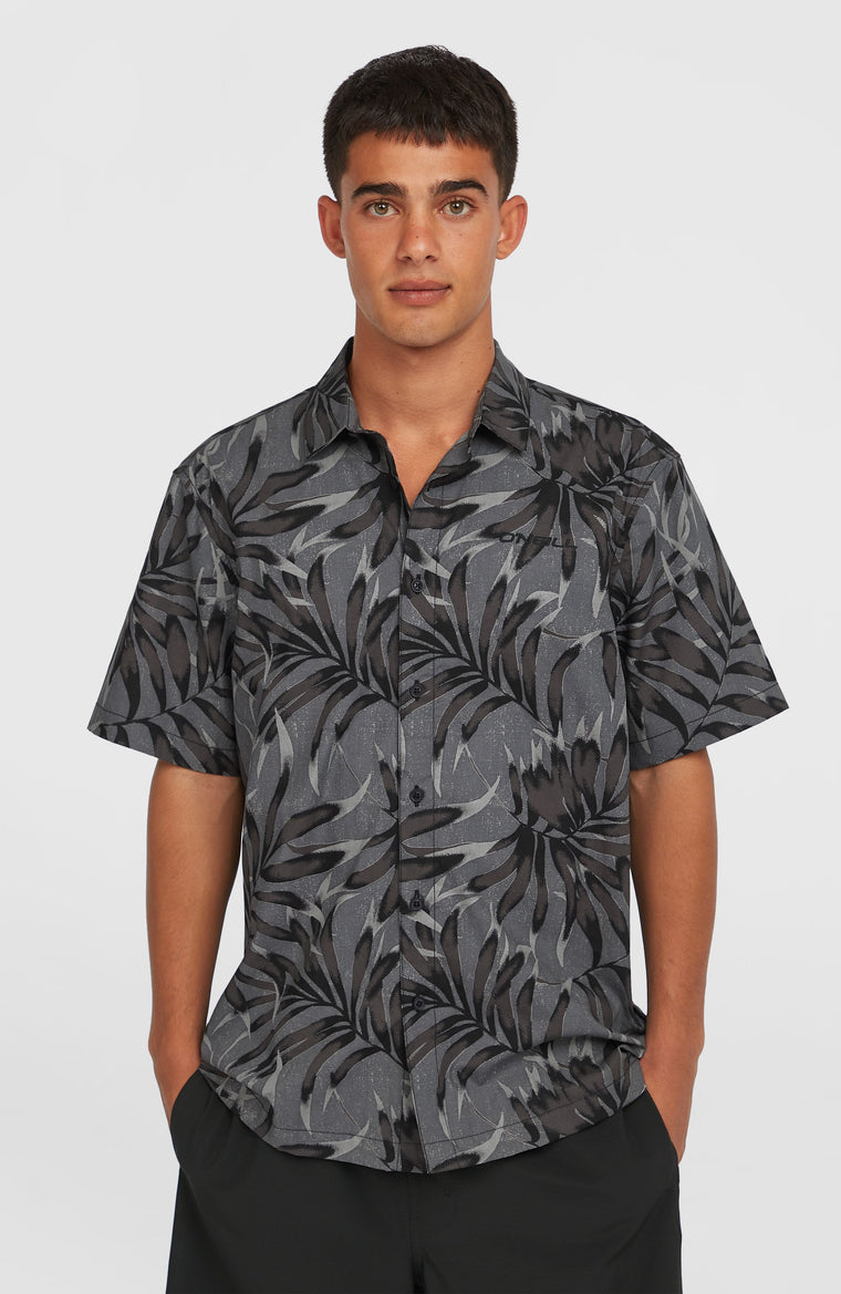 Print Shirt | Black Dipped Leaves Print Shirt | Black Dipped Leaves