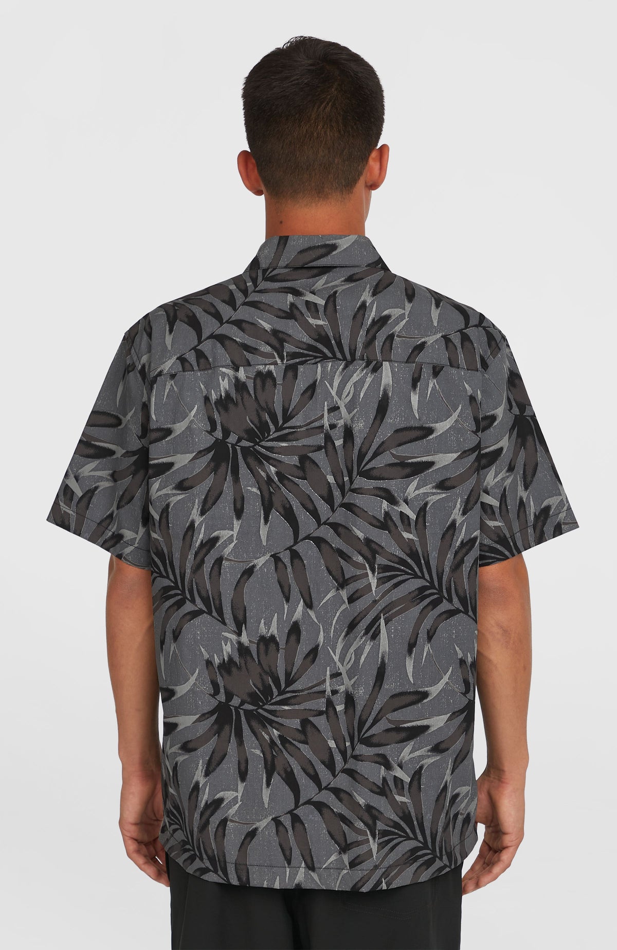Print Shirt | Black Dipped Leaves