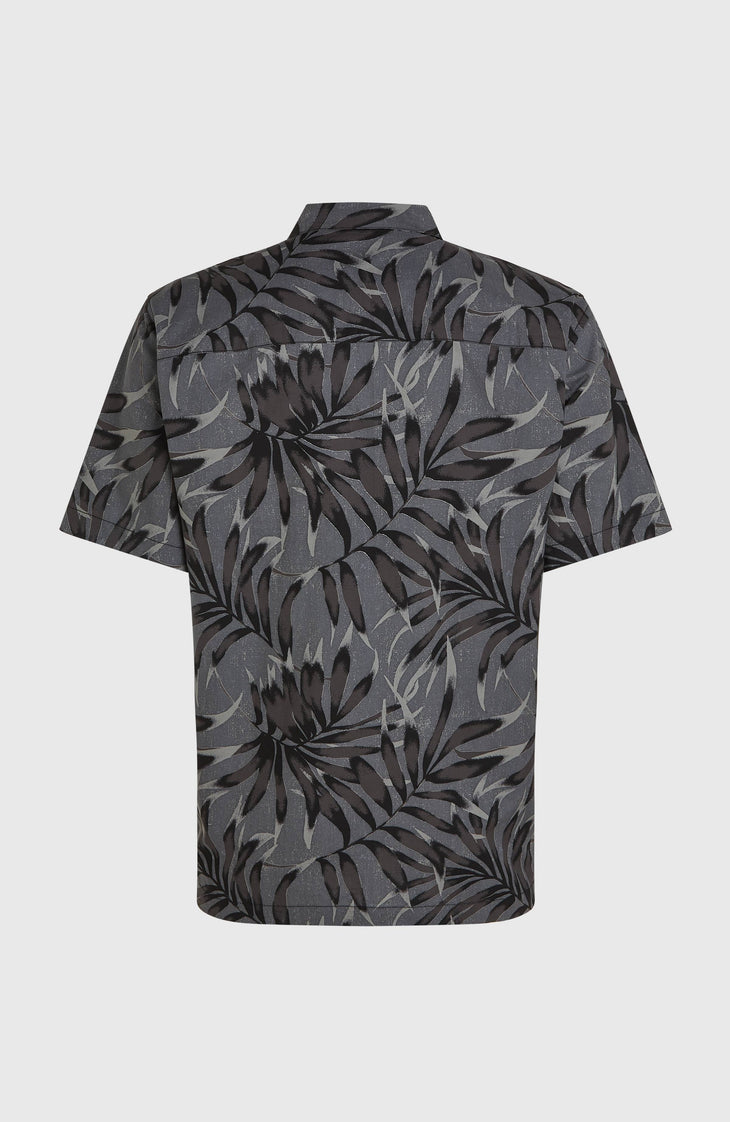 Print Shirt | Black Dipped Leaves