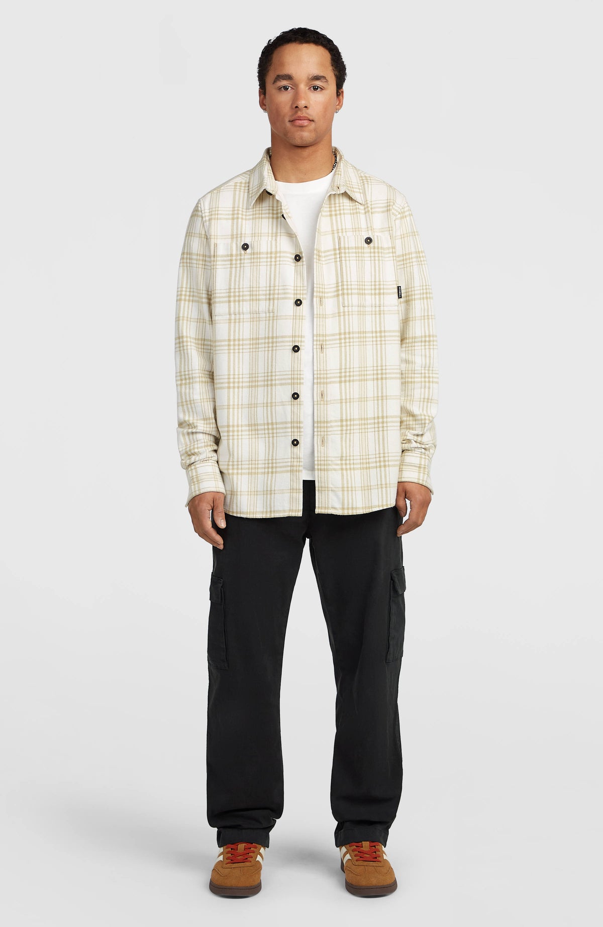 Must-Have Flannel Shirt | Beige Big Check Plaid