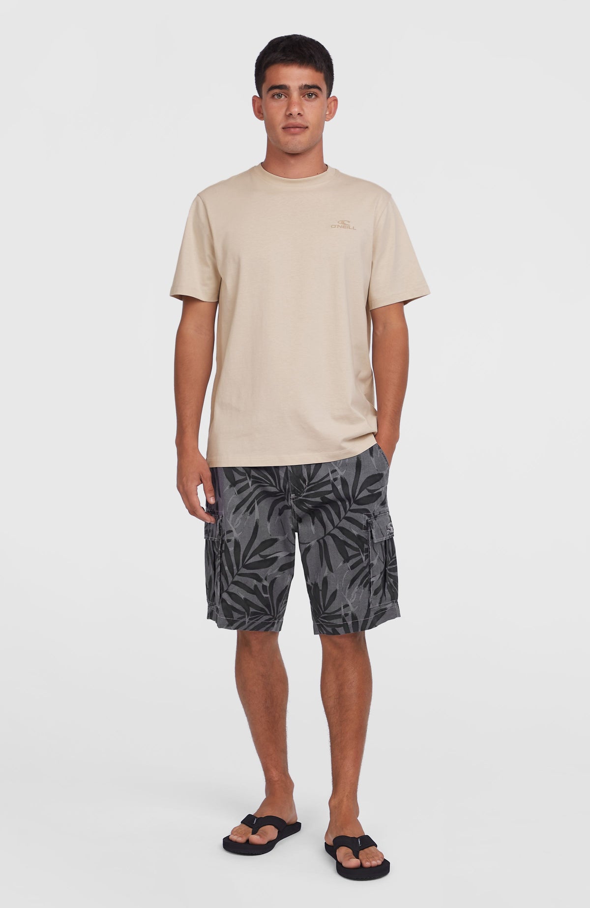 Essentials Cargo Shorts | Black Dipped Leaves