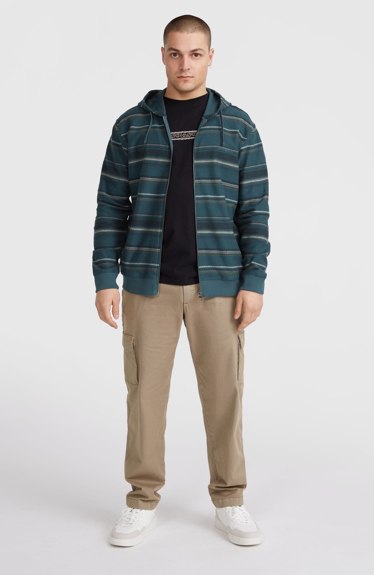 Bavaro Full-Zip Hoodie | Blue Ikat Stripe