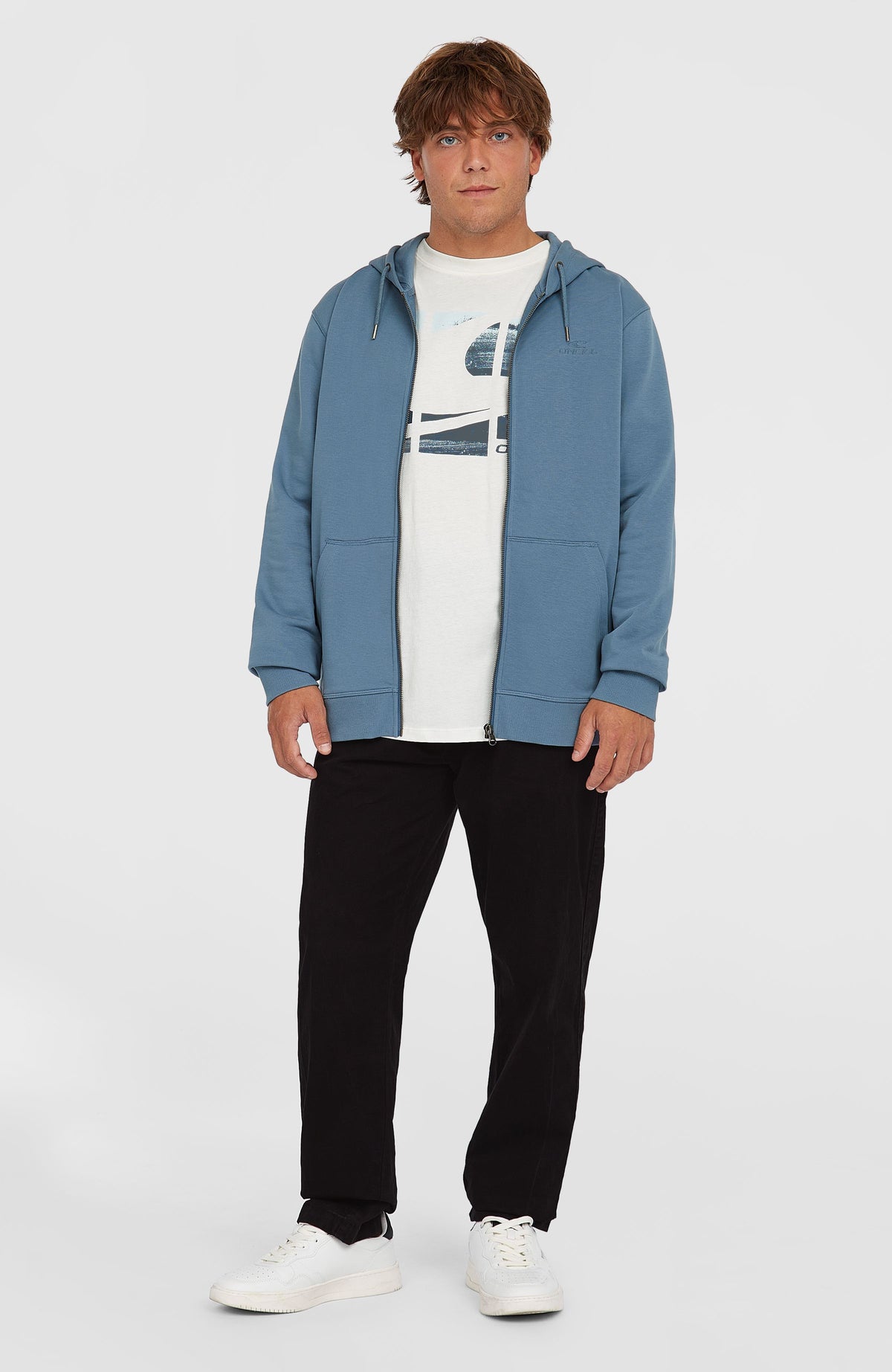 Small Logo Full Zip Hoodie | Copen Blue
