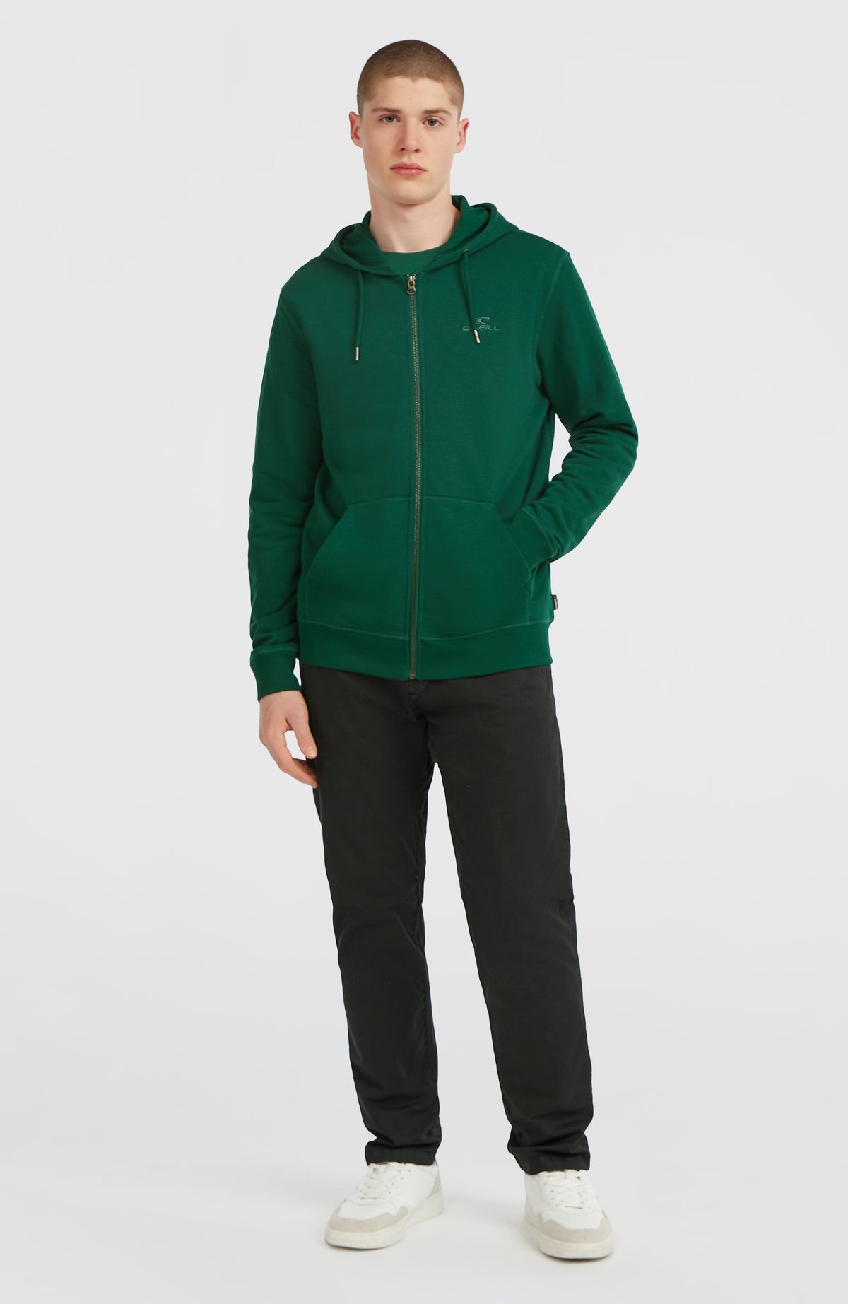 Small Logo Full-Zip Hoodie | Emerald Envy