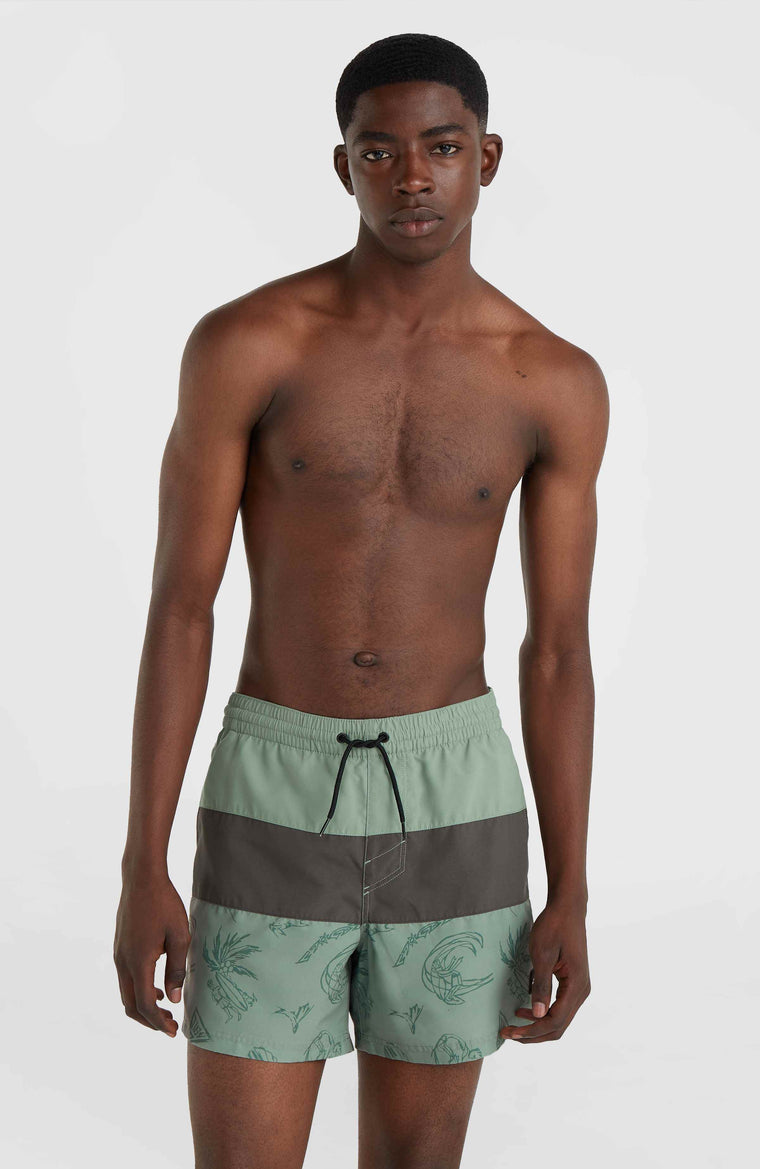 Mix and Match Cali Block 15'' Swim Shorts | Green Vintage Surfer Mix and Match Cali Block 15'' Swim Shorts | Green Vintage Surfer