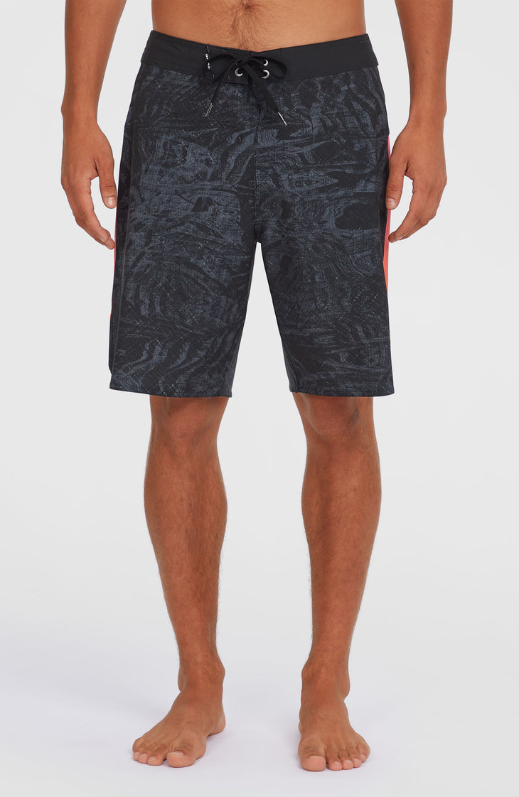 Hyperfreak Tech Panel 19'' Boardshorts | Black Pink/Orange Panel