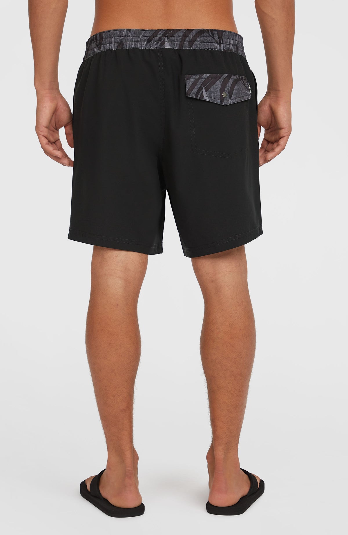 Pocket Print 16'' Swim Shorts | Black Out