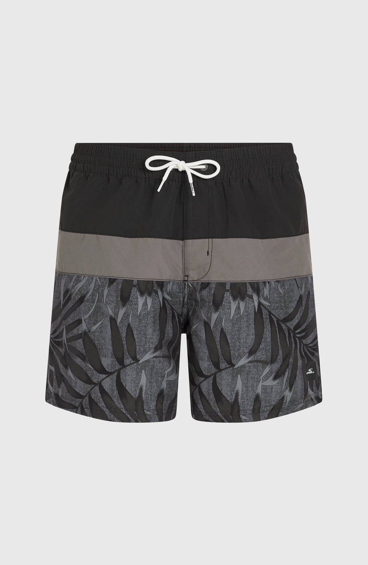 Cali Block 15'' Swim Shorts | Black Dipped Leaves