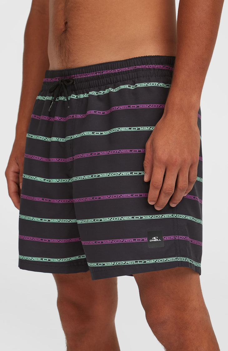 Cali First 15'' Swim Shorts | Black/Purple O'Neill Stripe