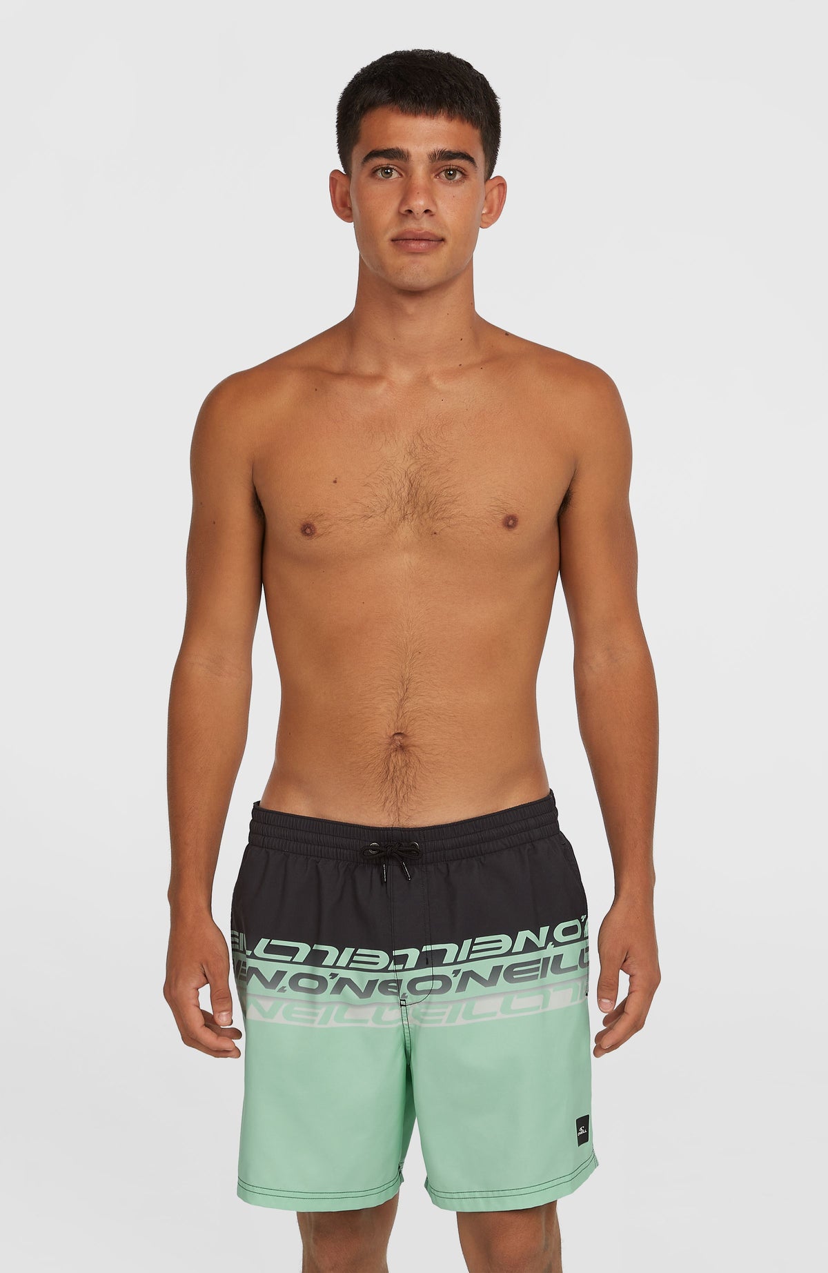 Cali Stripe 16'' Swim Shorts | Green/Black Upside Down Clean