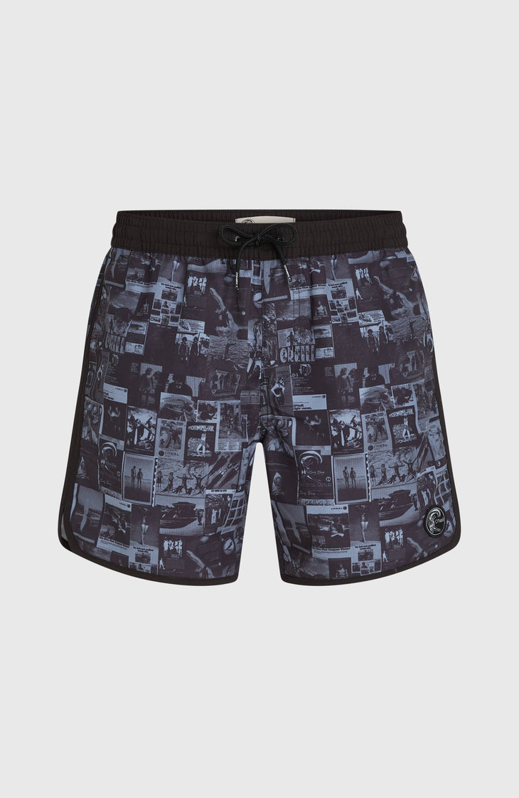 O'Riginals Scallop 16'' Swimshorts | Black Out Heritage AOP
