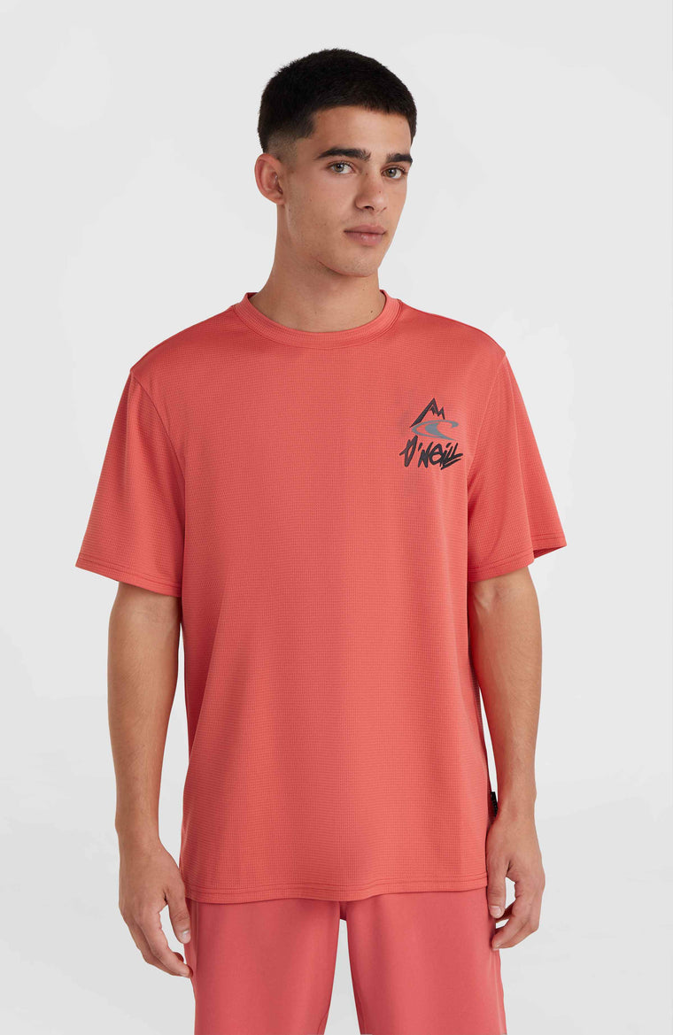 O’Neill Hybrid Logo Polygiene T-Shirt | Red Orcher O’Neill Hybrid Logo Polygiene T-Shirt | Red Orcher