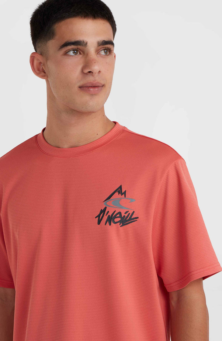 O’Neill Hybrid Logo Polygiene T-Shirt | Red Orcher