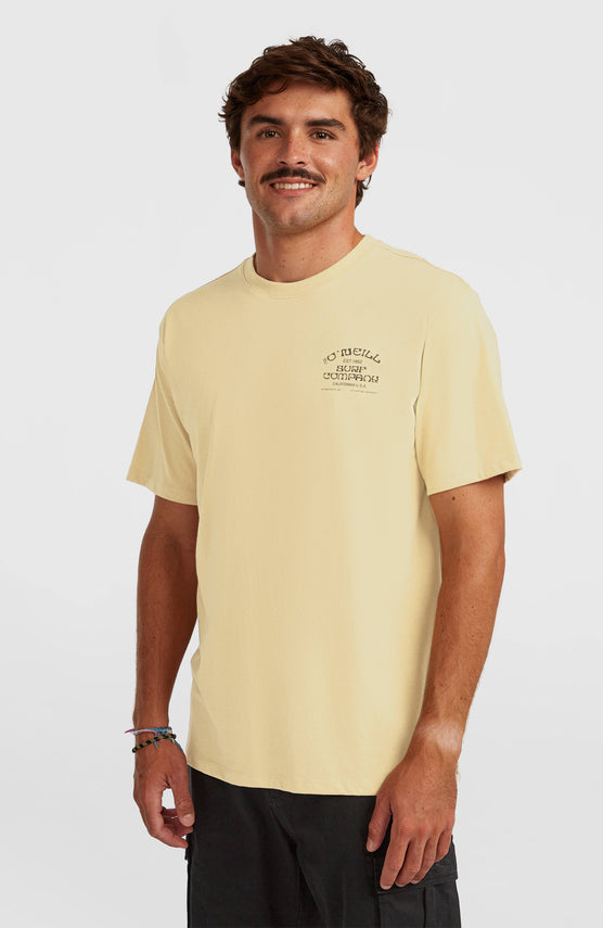 Melange Chest Print T-Shirt | Cocoa Sand
