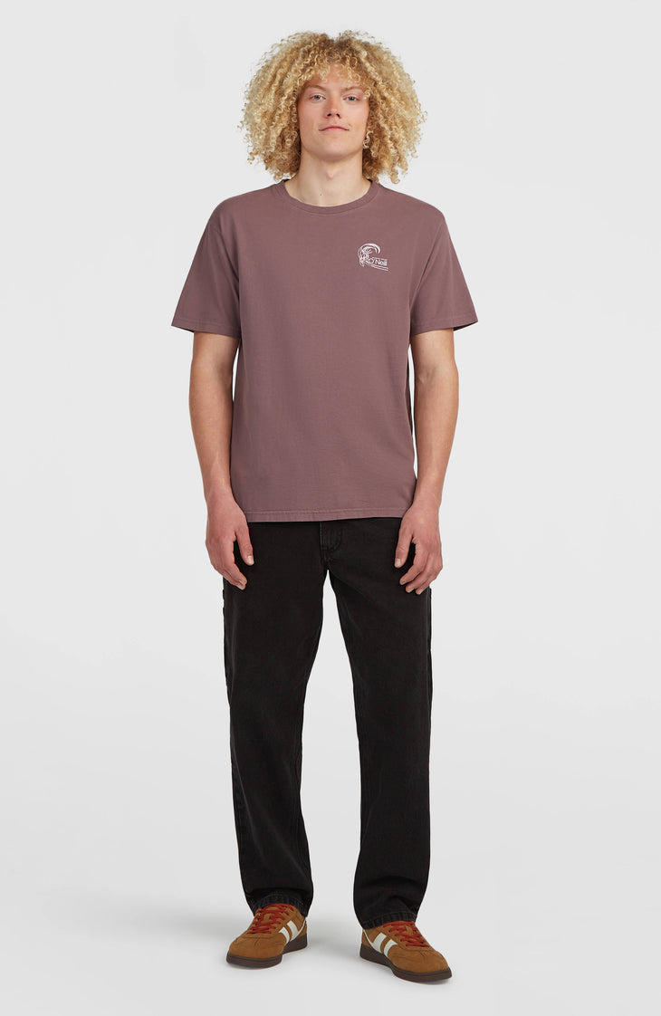 O'Riginals Retro Back-Print T-Shirt | Purple Gray