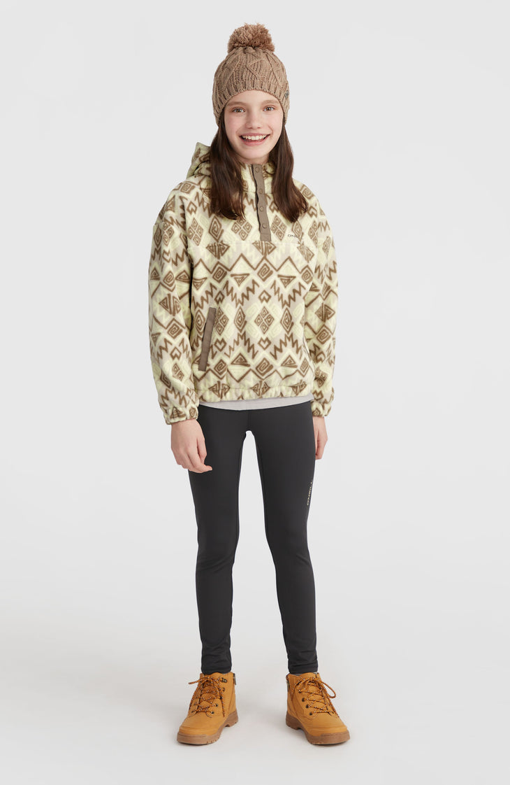 Superfleece Half-Zip Hoodie | Grey Retro Ikat