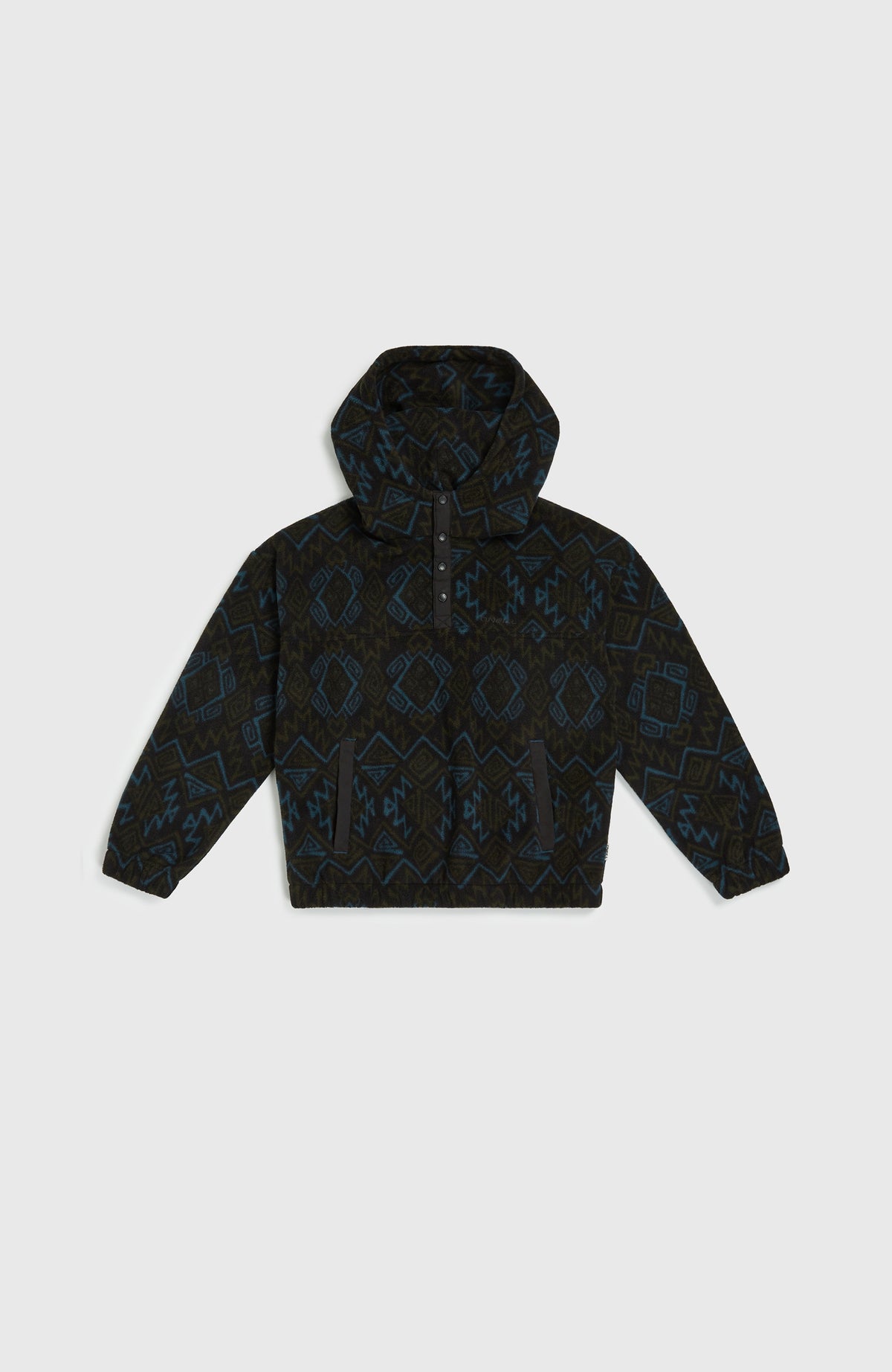 Superfleece Half-Zip Hoodie | Black Retro Ikat